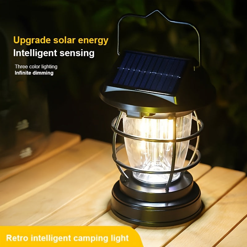 NoWire TrailGlow Solar LED Camping Lantern – Black