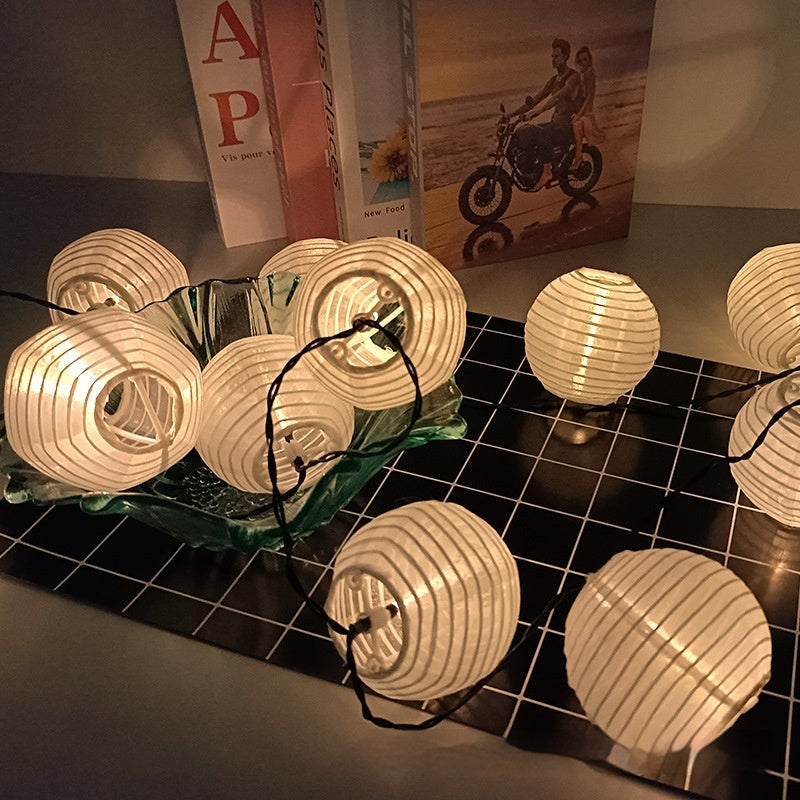 NoWire FestiGlow Solar Fabric Lantern String Lights – Waterproof Patio Novelty Accent
