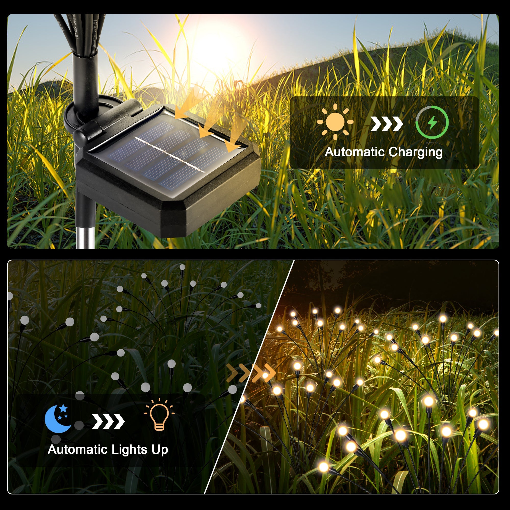 NoWire Firefly Solar Garden Lights – 2 / 4 / 6 / 8 Pack