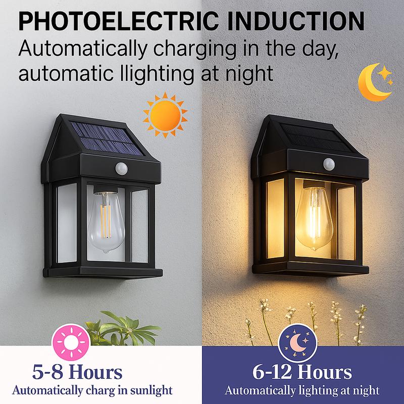 NoWire Sentry Solar Wall Lanterns – 4 Pack