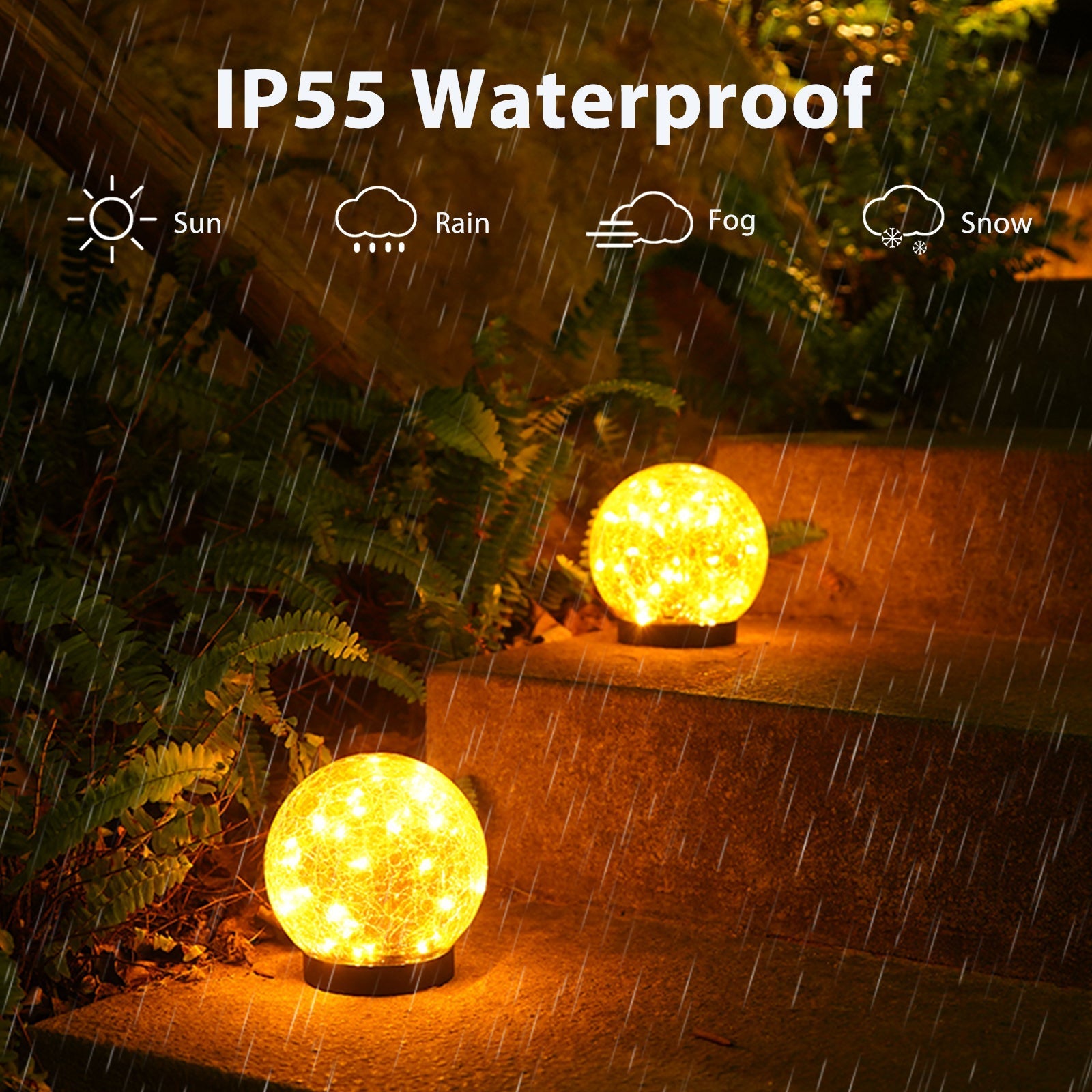 NoWire PrismGlow Solar Glass Globe Lights – 2 / 4 Pack