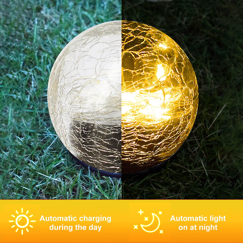 NoWire PrismGlow Solar Glass Globe Lights – 2 / 4 Pack