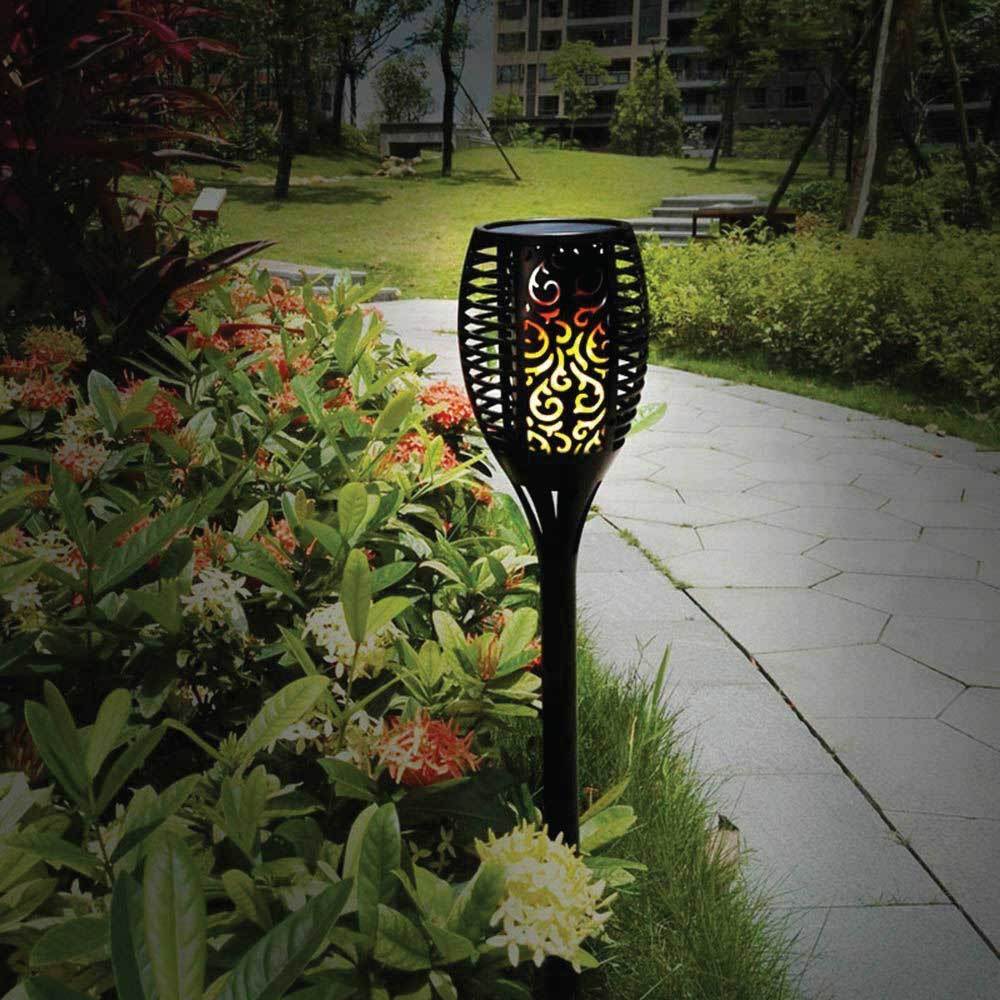 NoWire EmberFlame Solar Torch Lights – 4 Pack