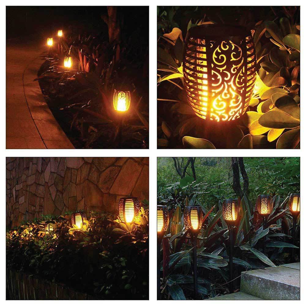 NoWire EmberFlame Solar Torch Lights – 4 Pack