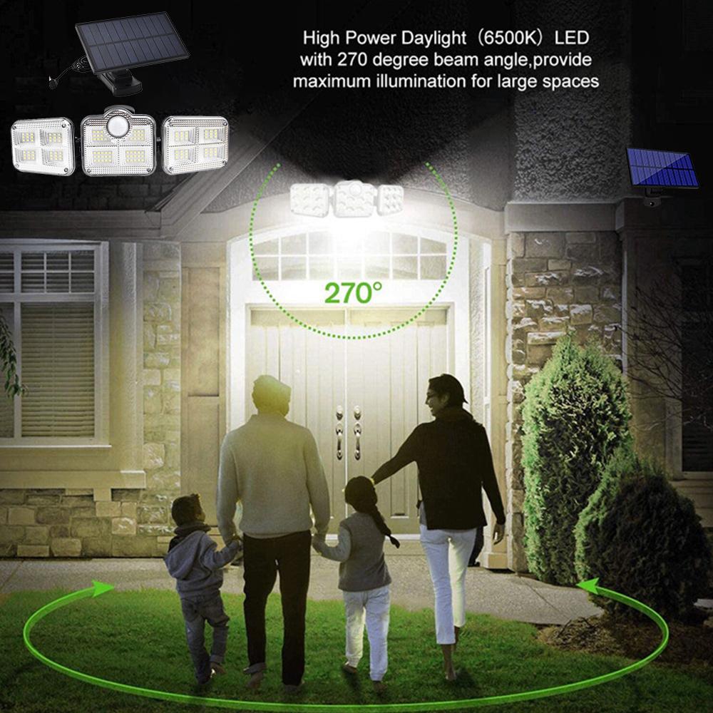 NoWire MotionGuard Solar Security Spotlight – 3 Head