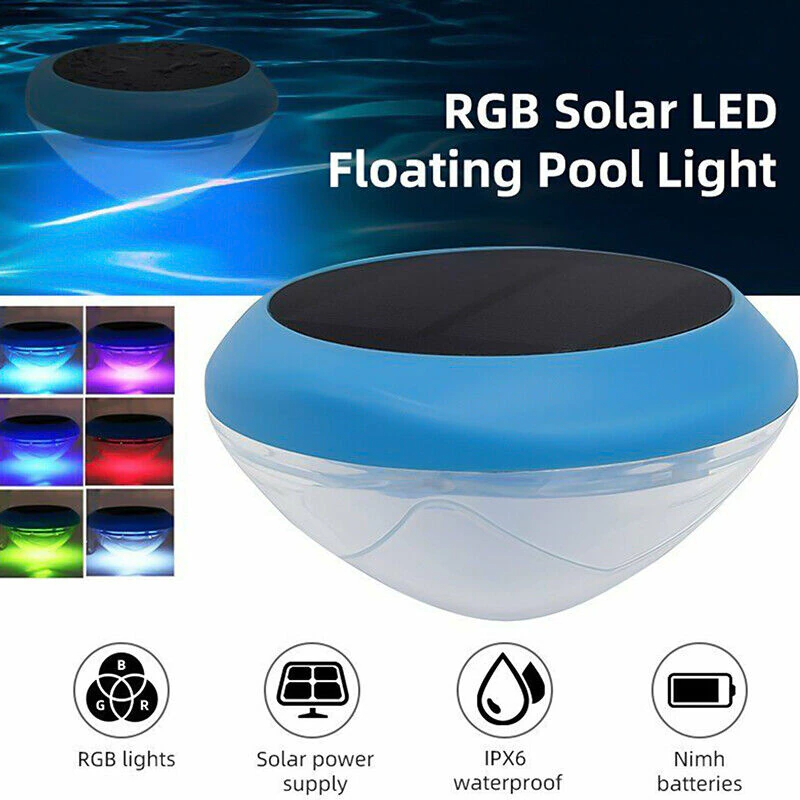NoWire AquaGlow Solar Floating Pool Light