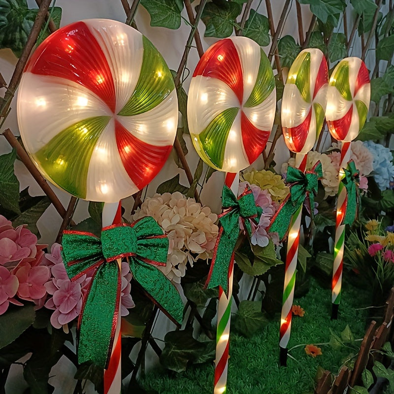 5-in-1 Solar-Powered Christmas Candy Cane Lights-1