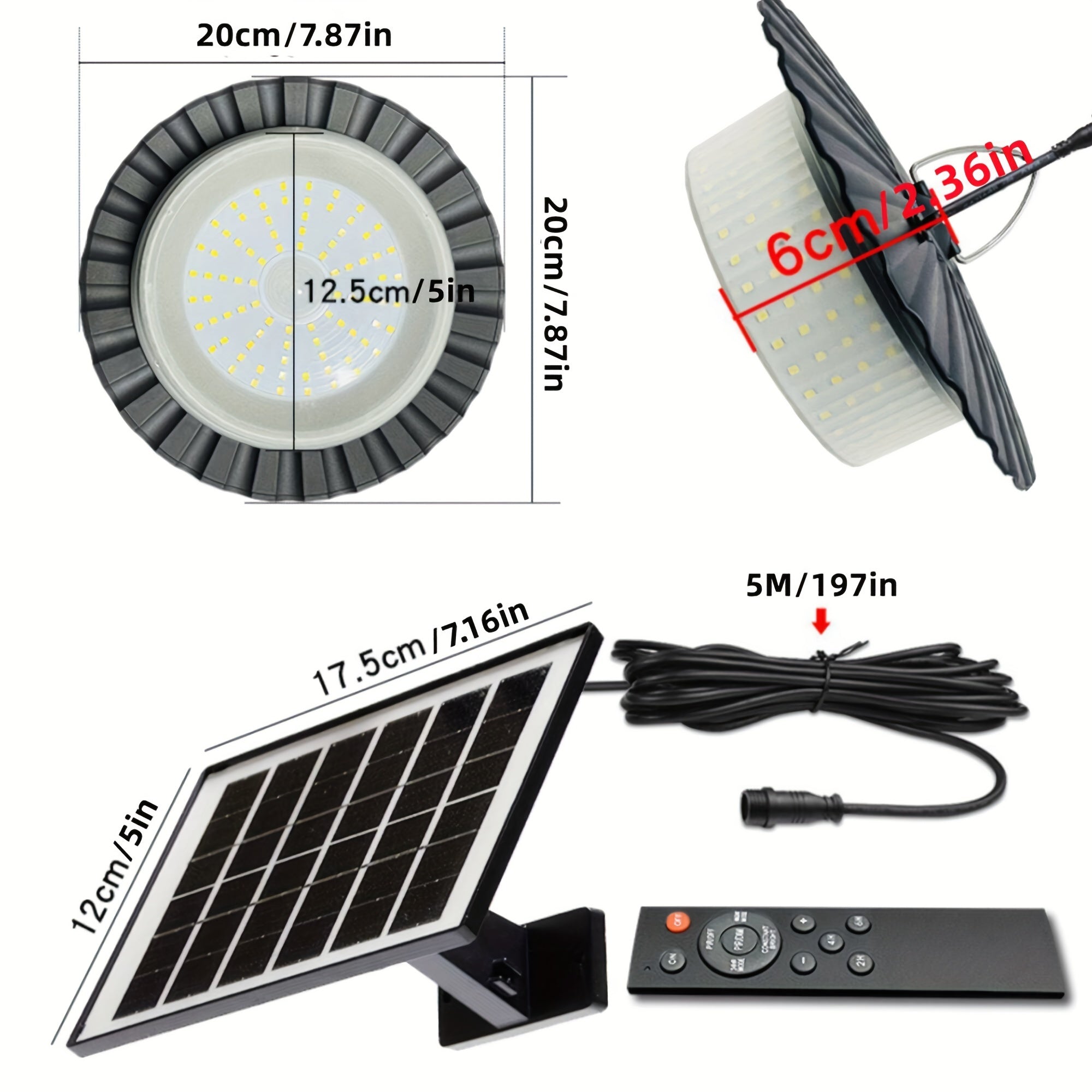 NoWire SunBeam Solar Pendant Light with Remote – 244 LED