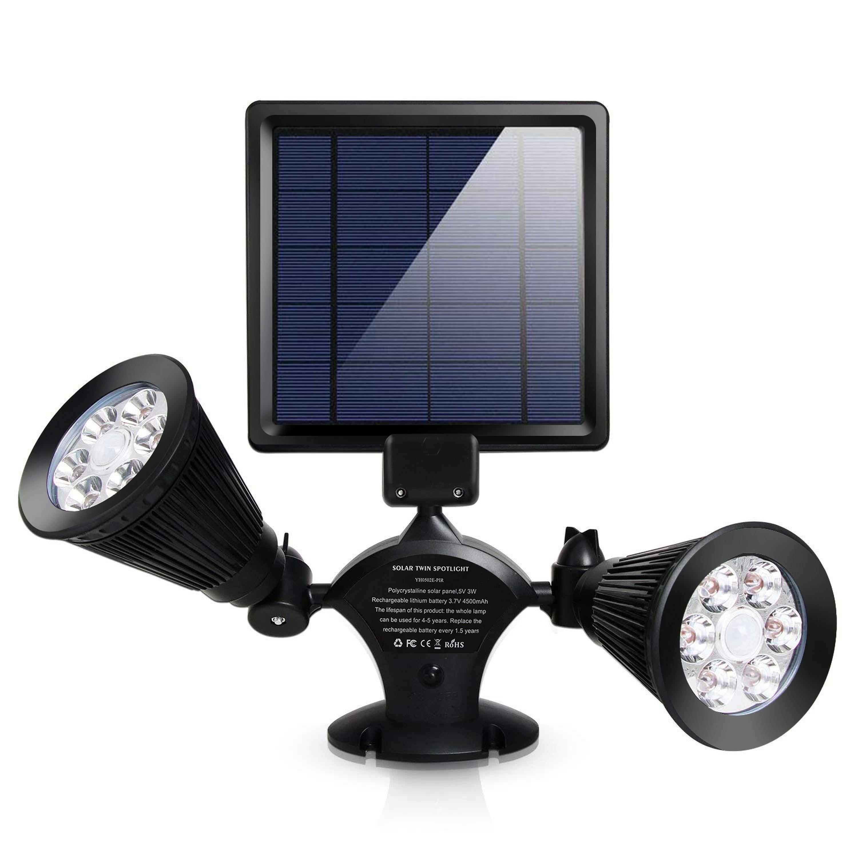 Dual-Head Solar Motion Security Light  Solar Light 20 LEDs Outdoor PIR