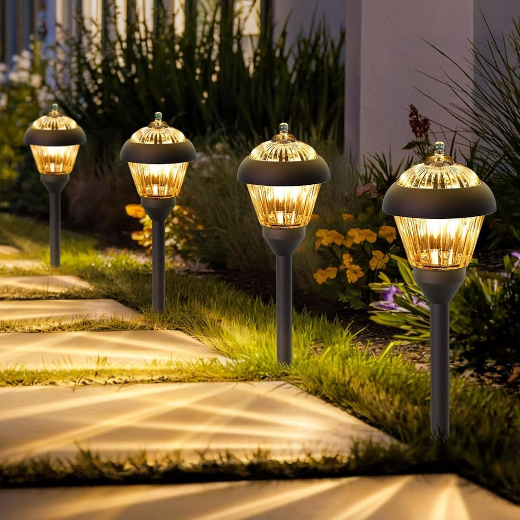 NoWire GildedPath Solar Metal & Glass Pathway Light