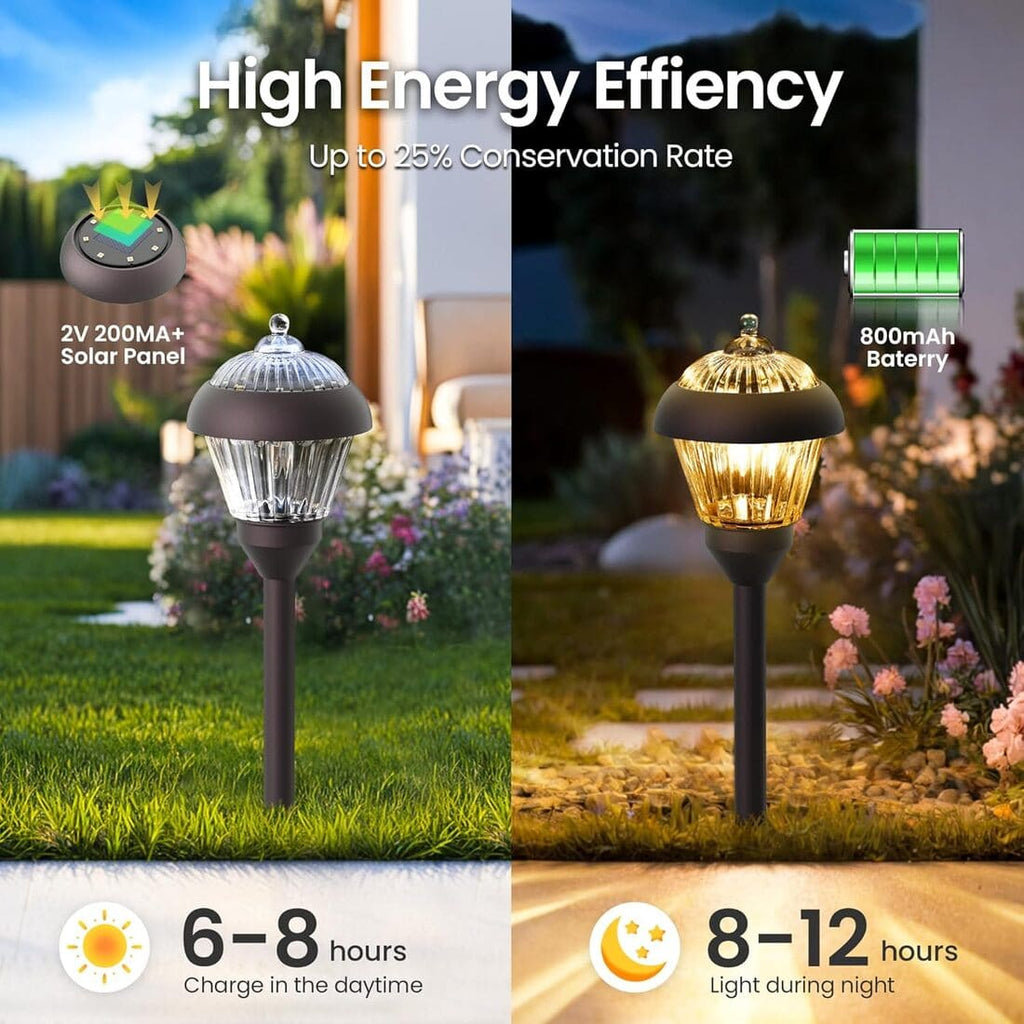 NoWire GildedPath Solar Metal & Glass Pathway Light