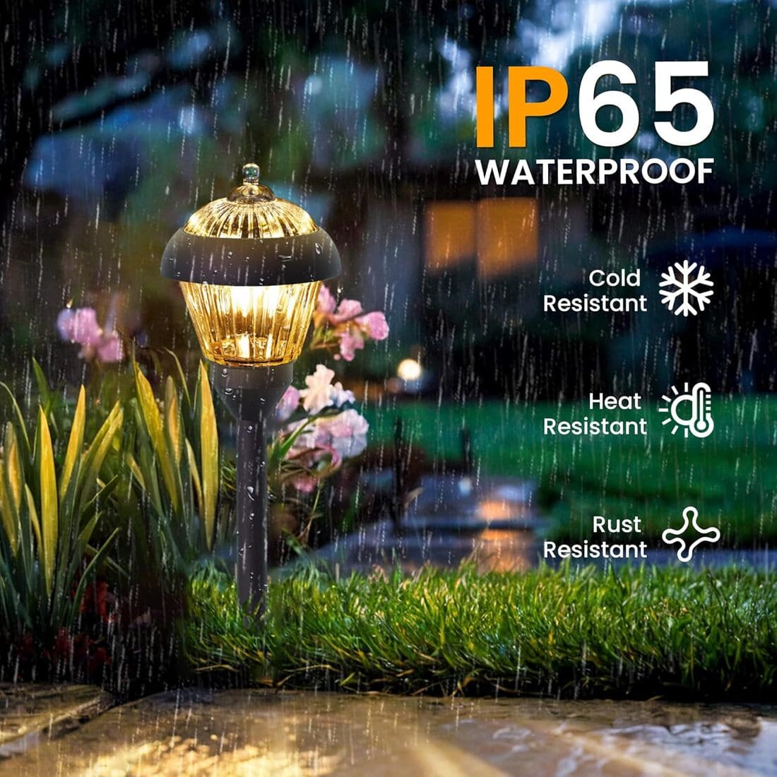 NoWire GildedPath Solar Metal & Glass Pathway Light