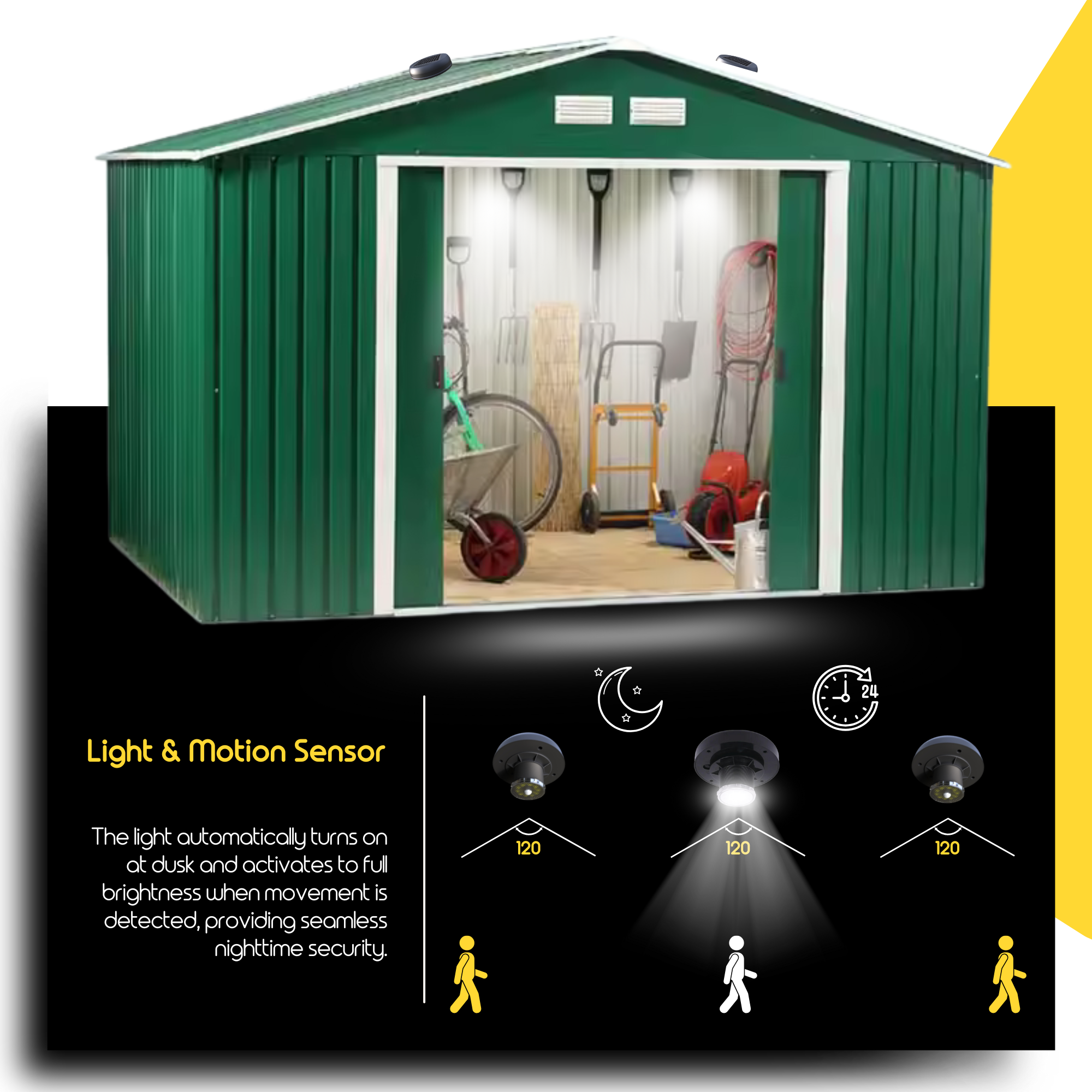 NoWire MultiTask Solar Motion Light – Portable Shed, Cabin & Utility Sconce