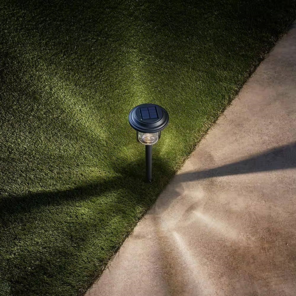 NoWire LumaPath Solar Glass Pathway Lights – 4 Pack