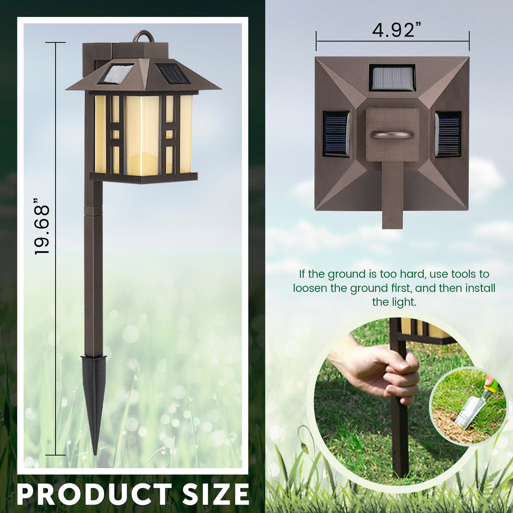 NoWire GardenLantern Solar Path Lights – 4 Pack