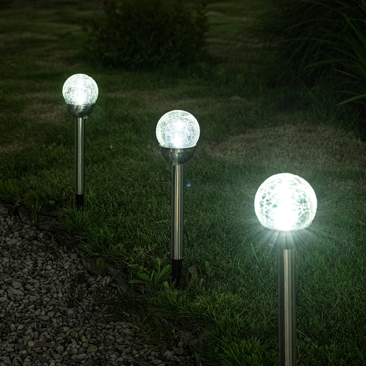 NoWire ColorGlow Solar Crackle Glass Ball Lights