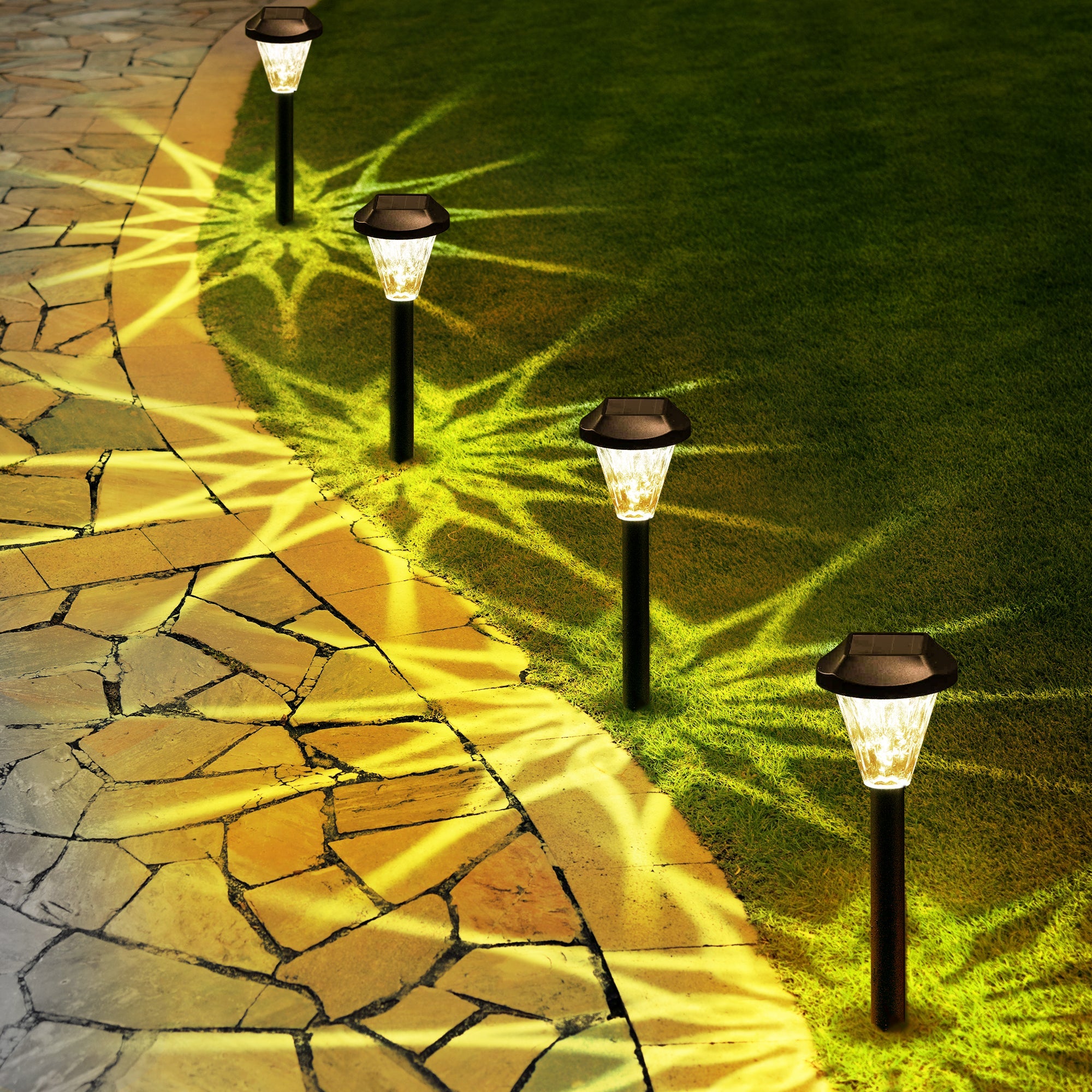 NoWire StarPath Solar Pathway Lights – 8 Pack