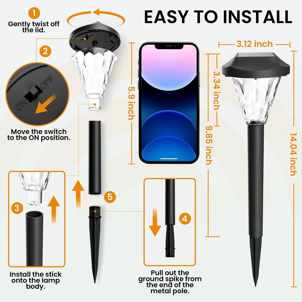 NoWire StarPath Solar Pathway Lights – 8 Pack