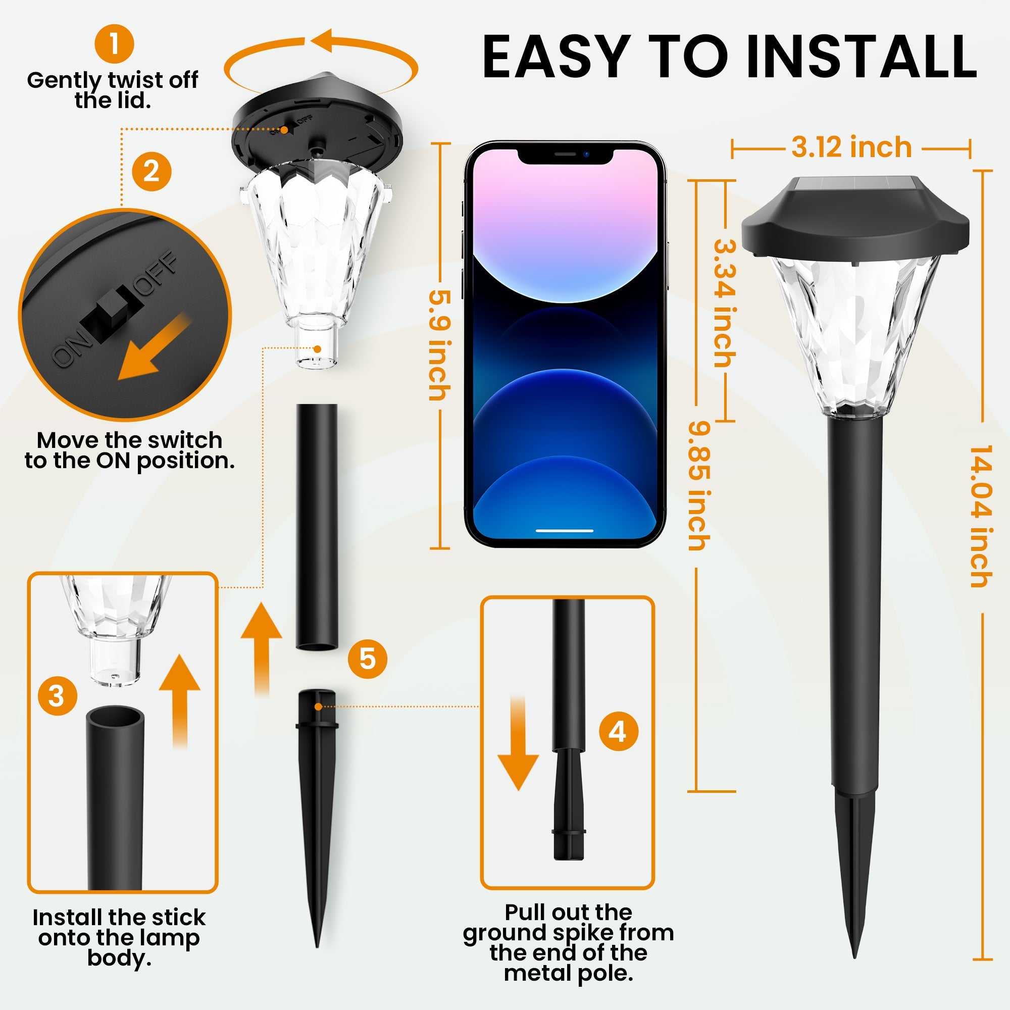NoWire StarPath Solar Pathway Lights – 8 Pack