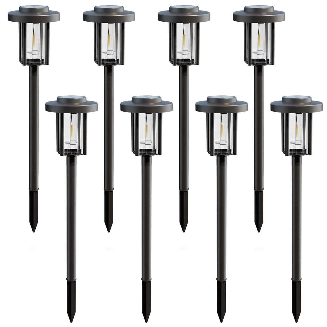 NoWire HeritageGlow Solar Pathway Lights – 8 Pack