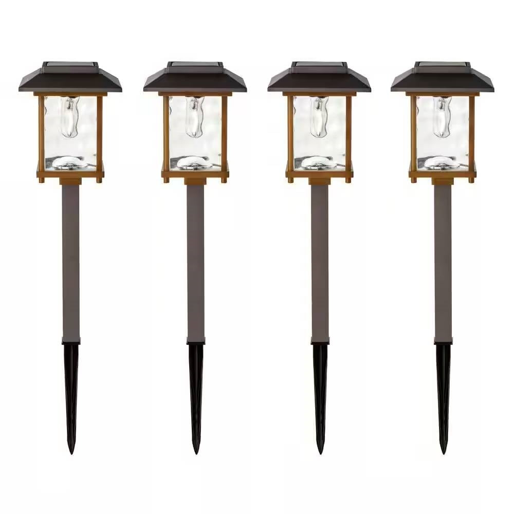 NoWire Solara Bronze Solar Pathway Lights – 4 Pack