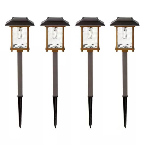 AuraBronze Seeded Glass Solar Pathway Lights – Premium Landscape Set (4-Pack)