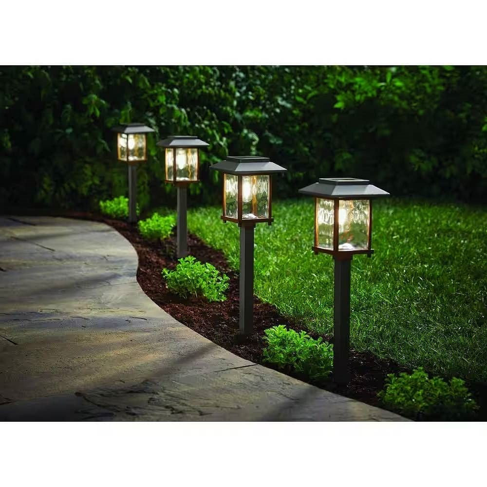 NoWire BronzeGlow Solar Pathway Lights – 4 Pack