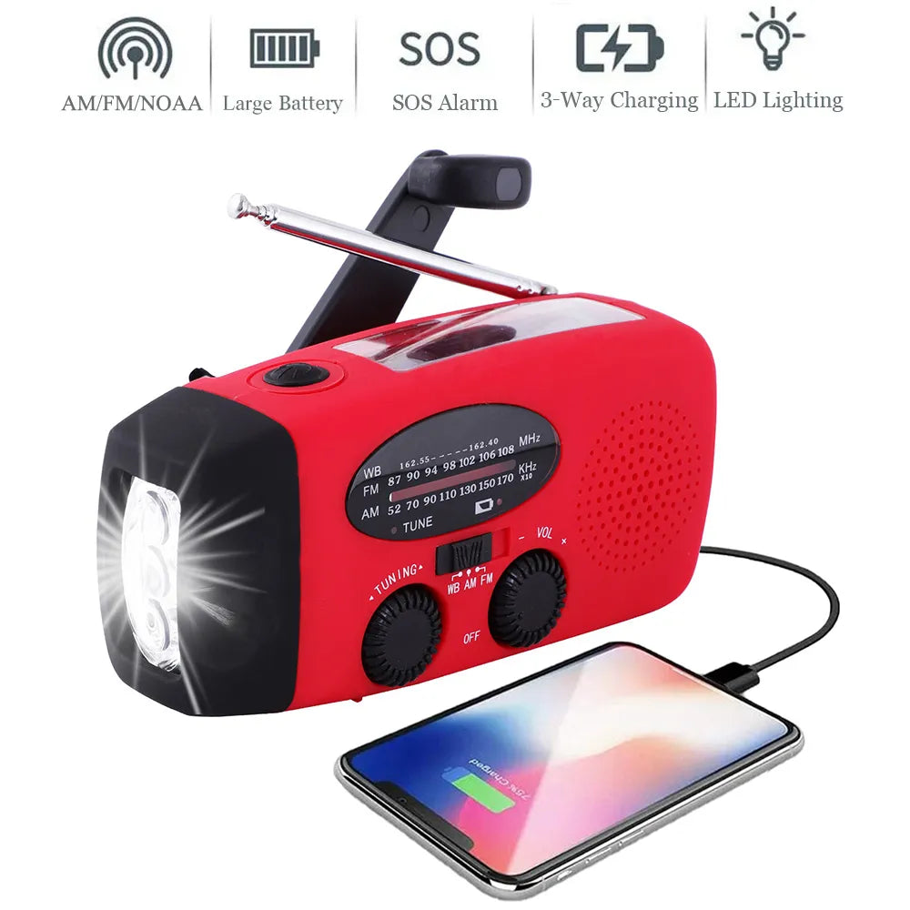NoWire CampGuard Solar Lantern with AM/FM Radio – 2000mAh