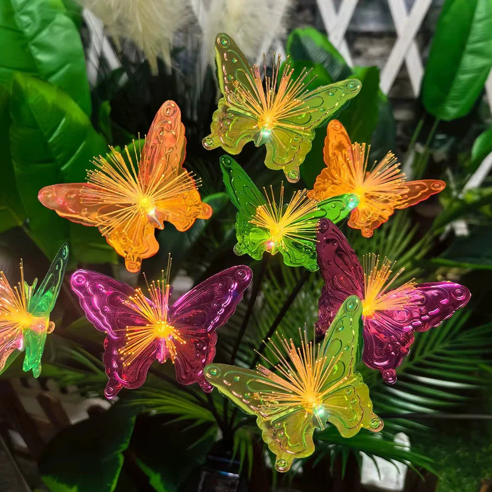 Outdoor Fiber Optic Butterfly Decoration