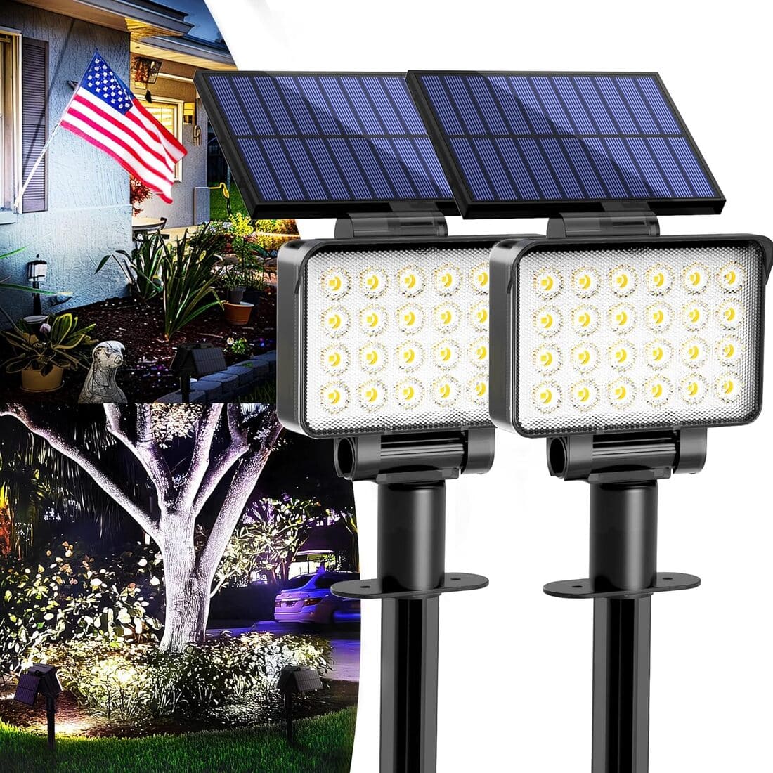 NoWire Solar Landscape Spotlights – 2 Pack