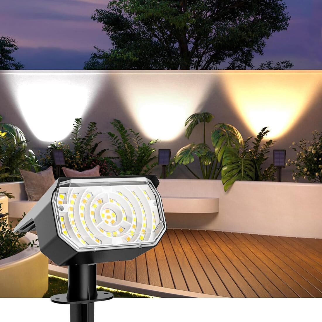 NoWire BeamPro Solar Landscape Spotlights – 2 Pack
