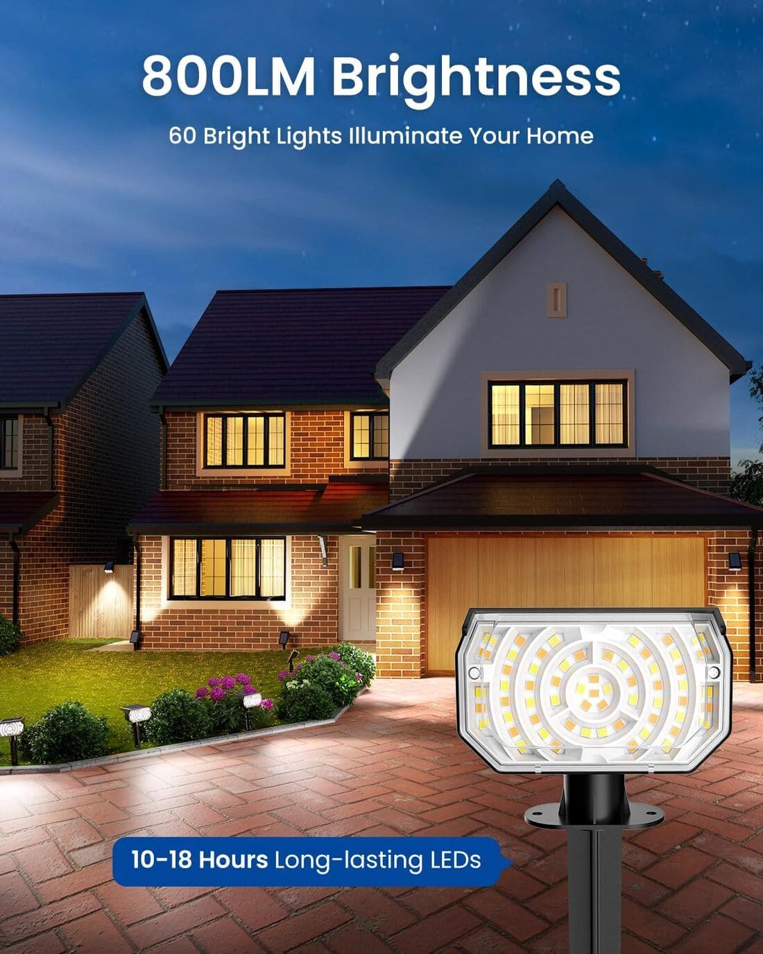 NoWire BeamPro Solar Landscape Spotlights – 2 Pack