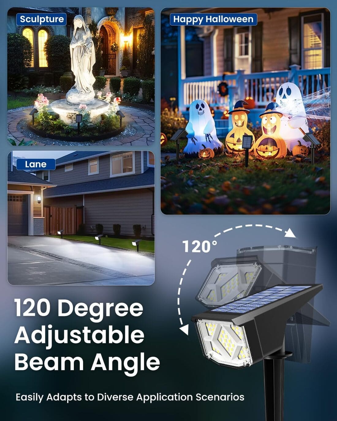 NoWire MiniBeam Solar Spotlights – 400 Lumens – 6 Pack