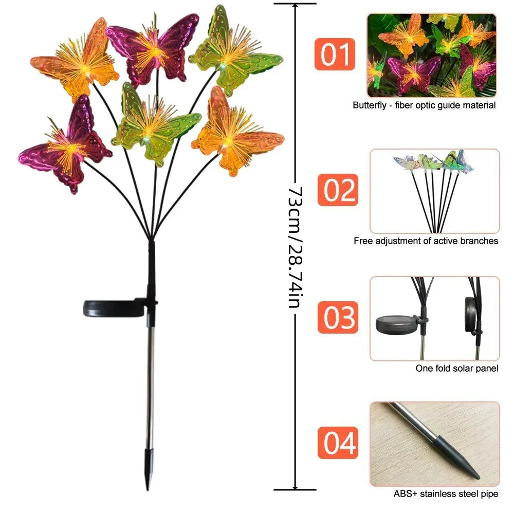 Outdoor Fiber Optic Butterfly Decoration