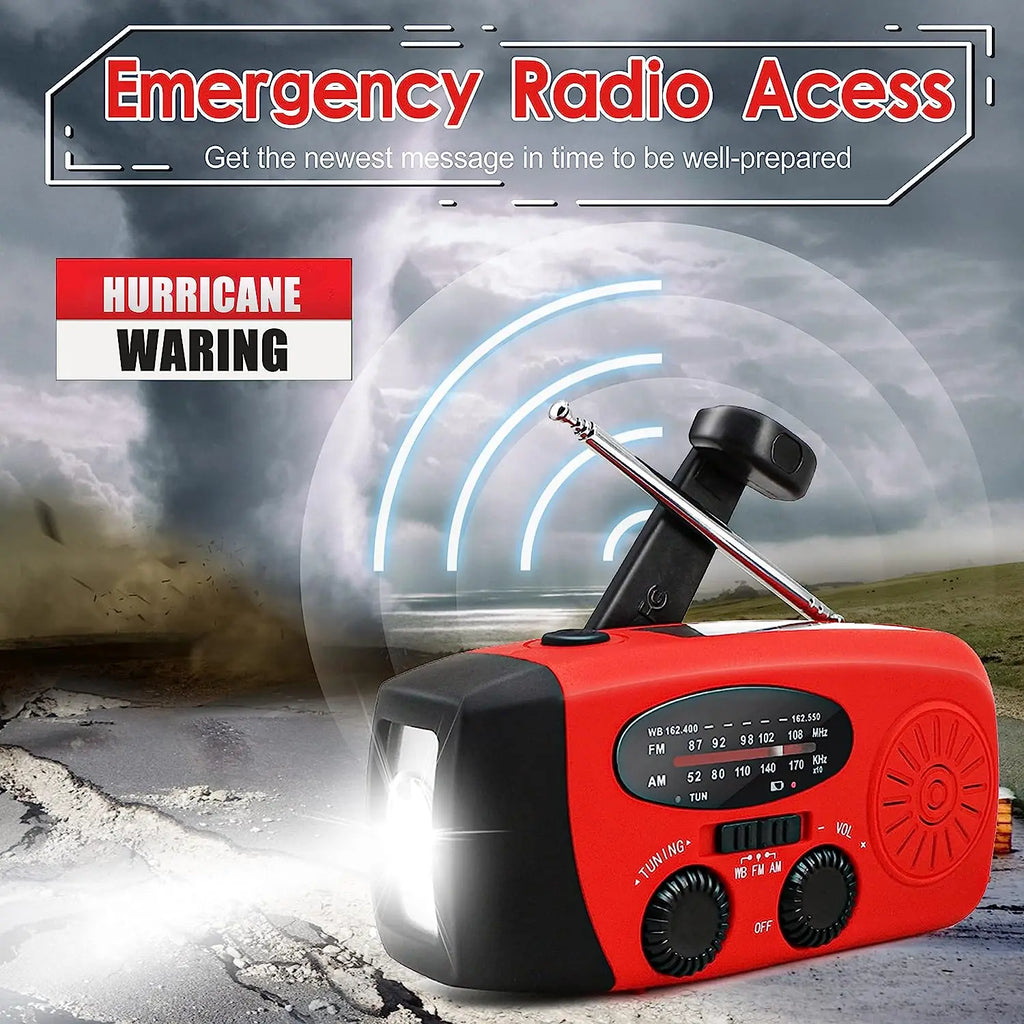 NoWire CampGuard Solar Lantern with AM/FM Radio – 2000mAh