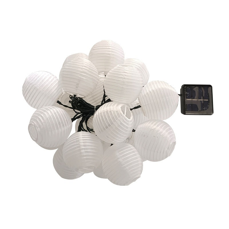 NoWire FestiGlow Solar Fabric Lantern String Lights – Waterproof Patio Novelty Accent