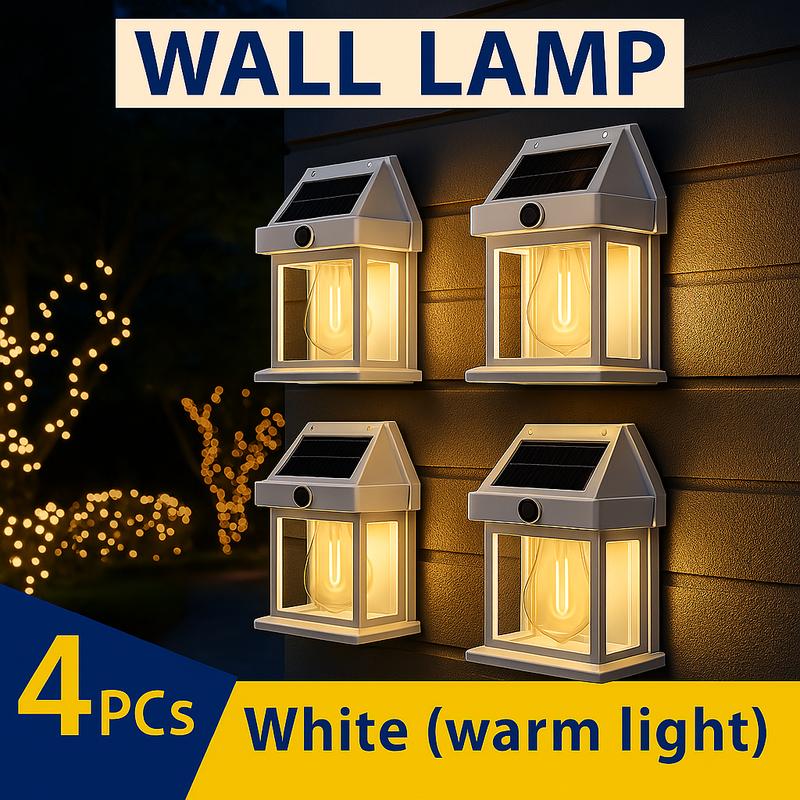 NoWire Sentry Solar Wall Lanterns – 4 Pack