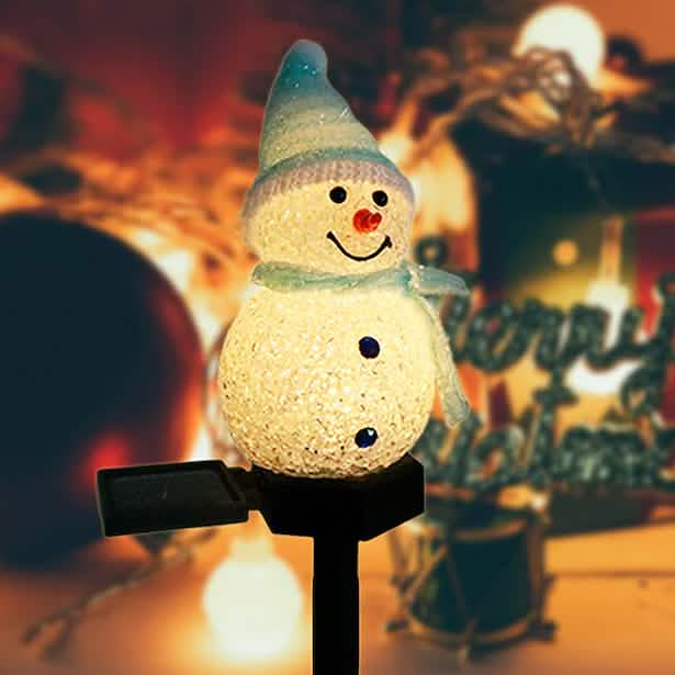 NoWire FrostyGlow Solar Christmas Snowman Stake (Waterproof Holiday Decor)