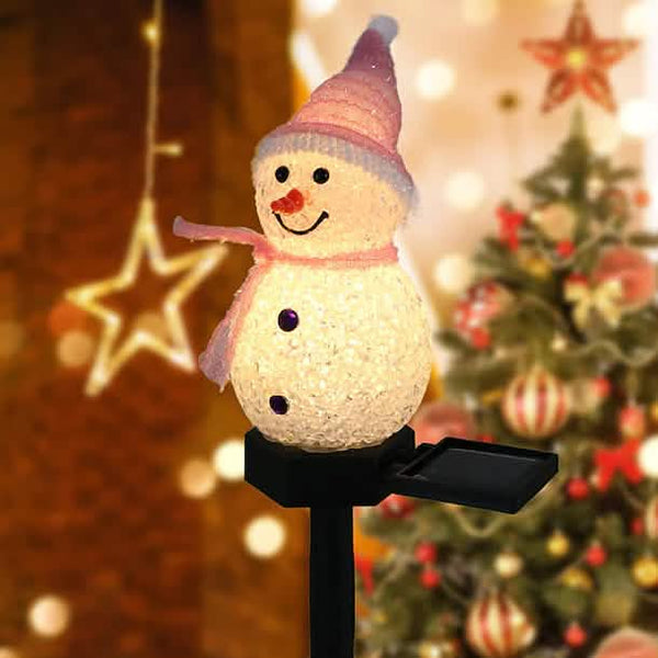 NoWire FrostyGlow Solar Christmas Snowman Stake (Waterproof Holiday Decor)