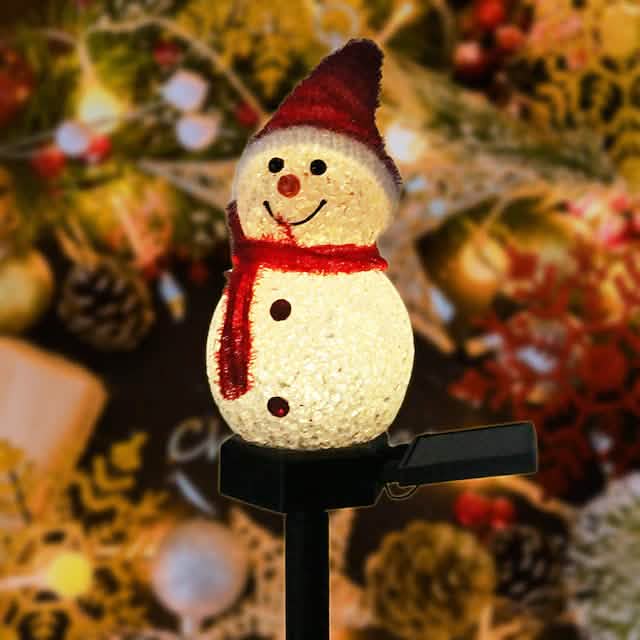 NoWire FrostyGlow Solar Christmas Snowman Stake (Waterproof Holiday Decor)