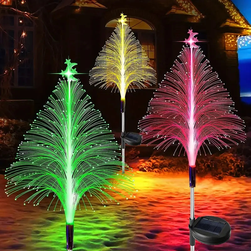 NoWire SolarGlow Color-Changing Christmas Tree Lights – 4 Pack