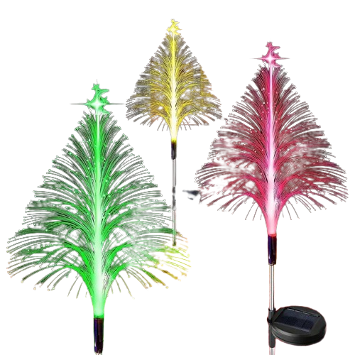 NoWire SolarGlow Color-Changing Christmas Tree Lights – 4 Pack