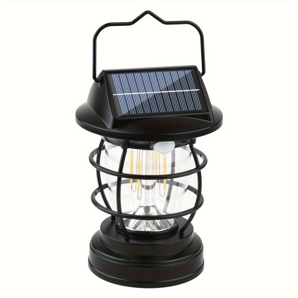 NoWire TrailGlow Solar LED Camping Lantern – Black