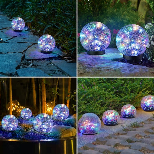 NoWire PrismGlow Solar Glass Globe Lights – 2 / 4 Pack