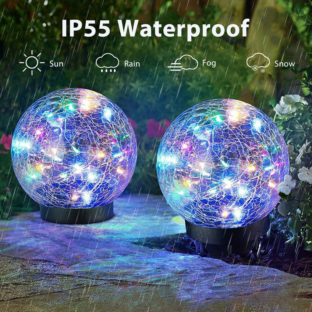 NoWire PrismGlow Solar Glass Globe Lights – 2 / 4 Pack