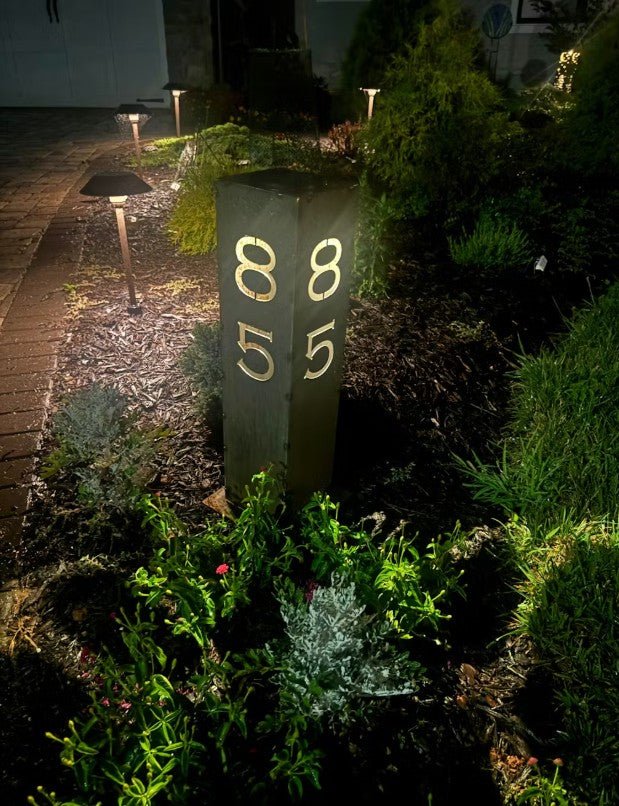 Steel Solar Address Light for Porch, Driveway & Entryway