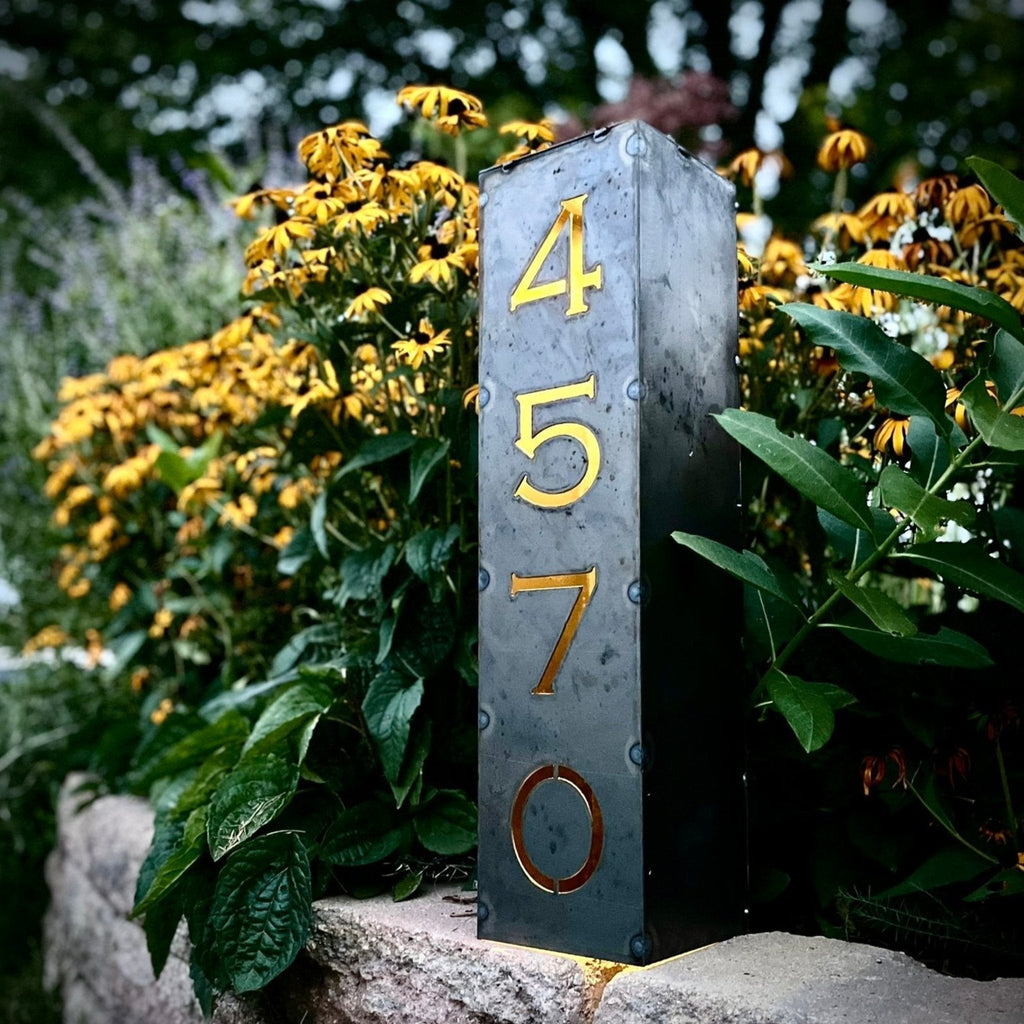 Steel Solar Address Light for Porch, Driveway & Entryway