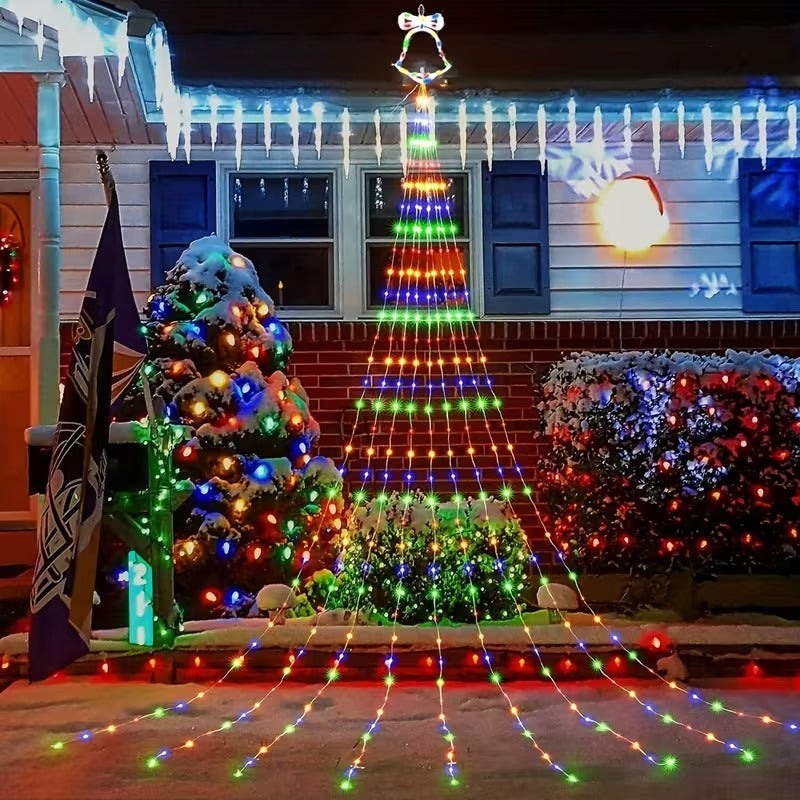 NoWire Solar Waterfall Christmas Tree Lights