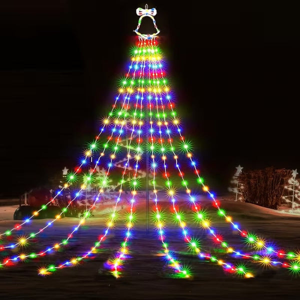 NoWire Solar Waterfall Christmas Tree Lights