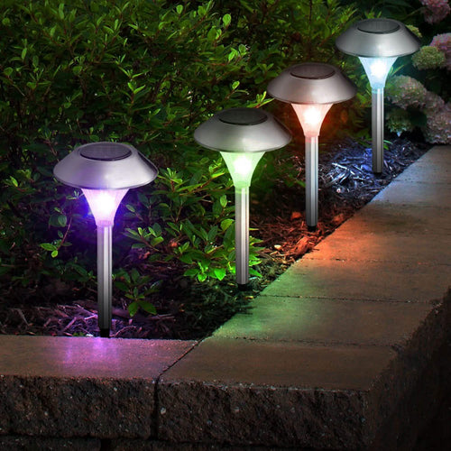 ChromaGlow Color-Changing Solar Pathway Lights (Waterproof Landscape Stake)